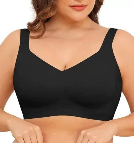Womens Seamless Wireless Supportive Bra Push Up Comfort Soft No Underwire Full Coverage T-Shirt Bra