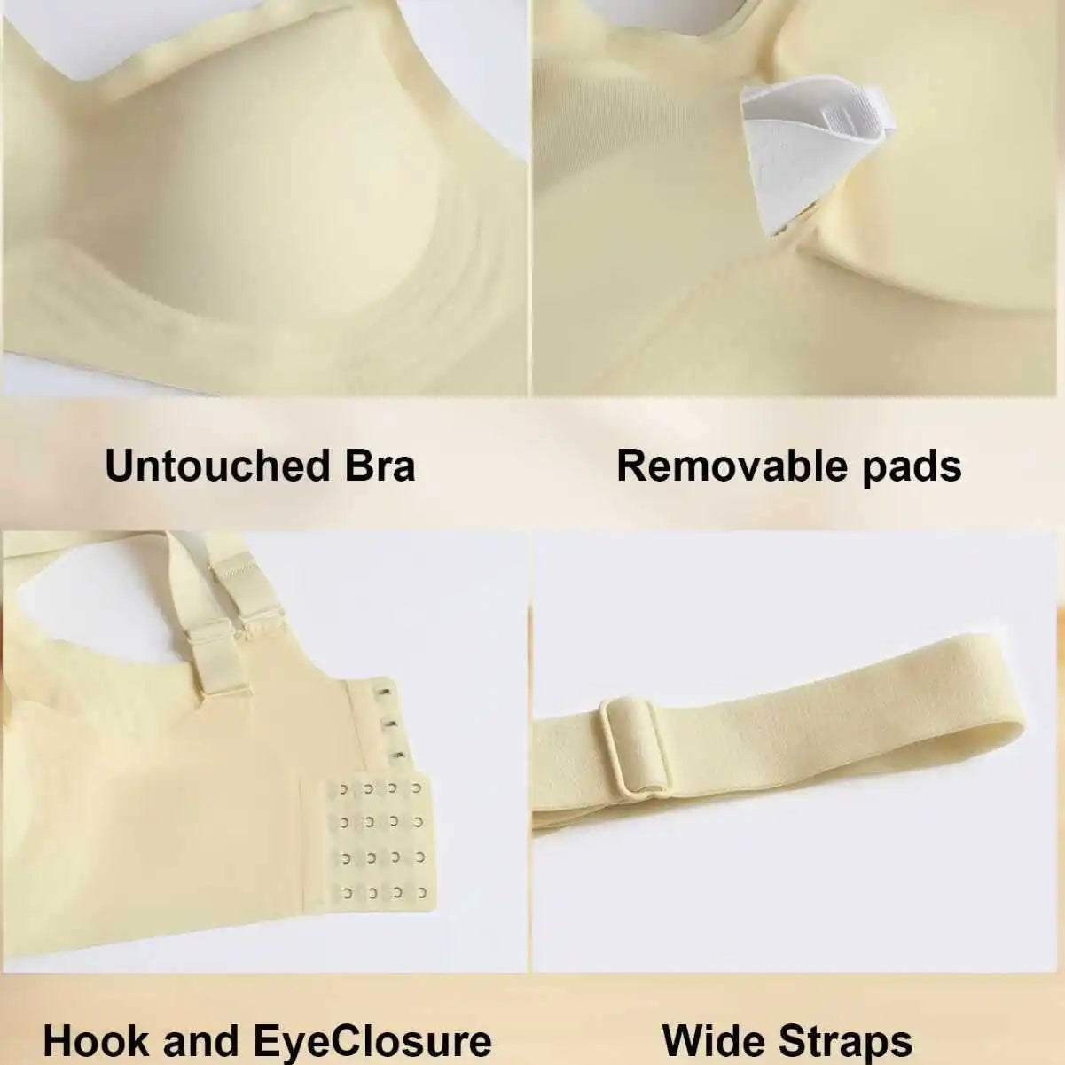 Womens Seamless Wireless Supportive Bra Push Up Comfort Soft No Underwire Full Coverage T-Shirt Bra